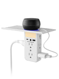3 Sided Outlet Extender with Shelf and Night Light