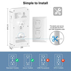 Wall Outlet Extender with Shelf & Night Light